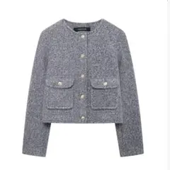 金ボタン ノーカラージャケット