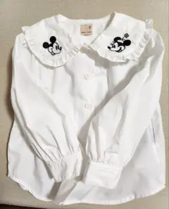 Disney プティマイン ミッキー ミニー 刺繍 シャツ 100cm