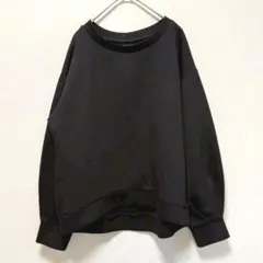 オフオン　ダンボールトレーナー　スエット　バックボタン　前後差カット　黒　40L