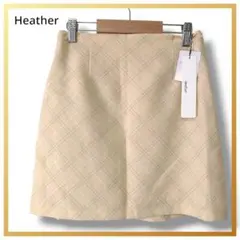 新品 ヘザー アソート ミニスカート タイト チェック柄 イエロー ポリエステル