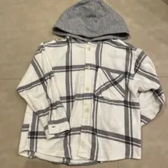 ZARA チェック柄フード付きシャツ 104cm