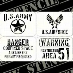 ステンシルシート　【S-85】アーミー　ミリタリー