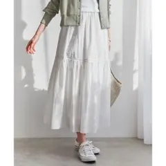 大きいサイズ 23SS 23区 SLOW洗えるコットンローン ティアードスカートのサムネイル