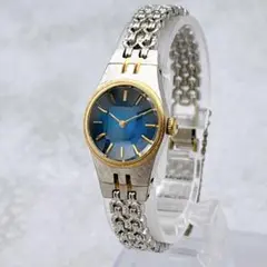 SEIKO レディース腕時計 カットガラス ブルー文字盤 手巻き 稼働品 209