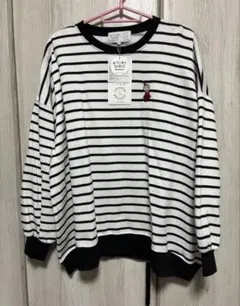 ムーミン谷のなかまたち ストライプロングTシャツ　あったか　シーズンリーズン　L