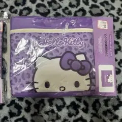アベイル　サンリオ　ハローキティ　ヒョウ柄　パープル　フタ付収納ボックス