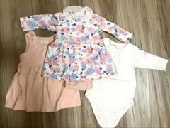 コンビミニ　花柄ドレスとロンパースセット
