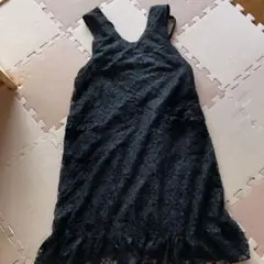 黒エプロン　冠婚葬祭用　レースエプロン