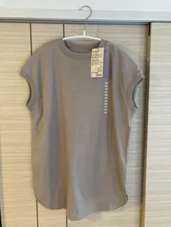 【新品未使用タグ付】無印良品　フレンチスリーブ ロング丈Tシャツ
