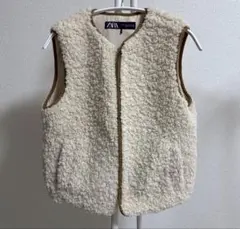 ZARA ボアベスト アイボリー 美品