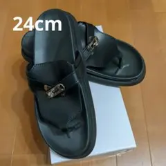 カミナンド トングサンダル 本革 メキシコ製 24cm ブラック - メルカリ