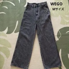 WEGOケミカルウォッシュ ワイドデニムパンツ グレー　Mサイズ