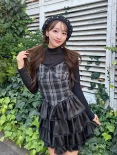 ダーリッチ Darich イレヘムチェックキャミワンピース F