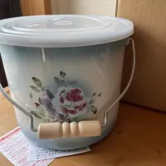 イマン ホーロー プリンセスローズ グリーン トラッシュ缶 ダスト缶