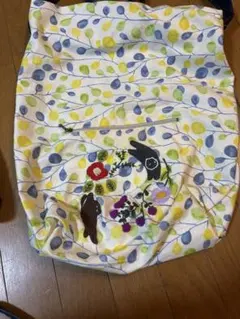 エコ様専用オーダー花と動物刺繍のエコバッグ