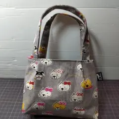 ブスカワ猫フェイス柄ぷっくりミニトート