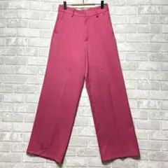 グレイル GRL ワイドパンツ M ピンク ビビット 個性的 センタープレス