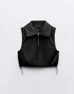 黒 ナイロンベスト ZARA
