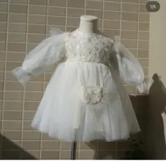 ベビードレス　フラワーガール　結婚式ドレス　七五三　子供ドレス　子供服　90㎝