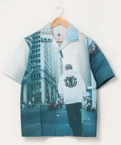 春夏総柄【エレメント】『シティスケートアロハ』フォトプリント開襟シャツスケーター