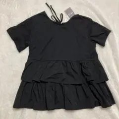 arc reve chico 2way 半袖フリルプルオーバー　チュニック　黒色