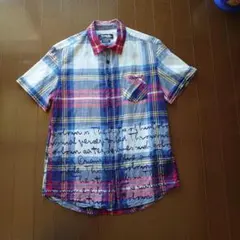 Desigual デシグアル 半袖シャツ チェック柄 マルチカラー S メンズ