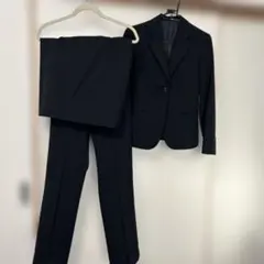 黒いパンツスーツ シングルボタン　スカート　3点セット7号