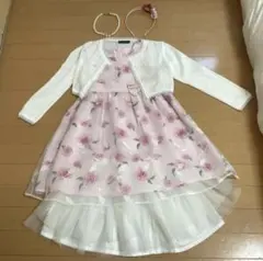 美品 Bebe ドレス120フォーマル3点セット 入学式 発表会 アクセ付き