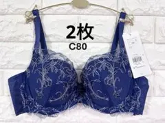 トリンプ　天使のブラ　スリムライン　極上ライト634　ネイビー2枚C80