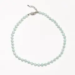 パステル　ミントグリーン　パール　ネックレス　チョーカー