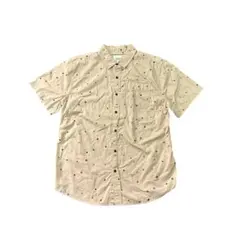 7SM5 総柄シャツ　コットン　半袖シャツ　XL 古着ベージュ　used