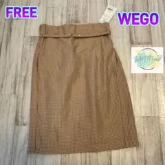 【新品】　WEGO ハイウエスト　スカート　ギンガムチェック　ベルト付き　D3