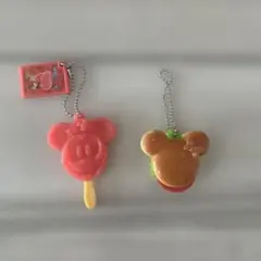 ディズニー ミッキー ミニー フード キーチェーン 2個セット