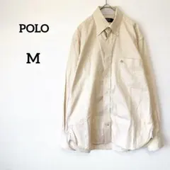【POLO BCS 】ボタンダウンシャツ M アイボリー 綿100% 刺繍ロゴのサムネイル