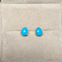 K18 ターコイズ ドロップ ピアス