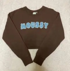 MOUSSY ブラウン クロップド トレーナーのサムネイル
