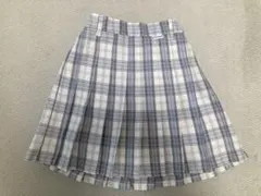 ラブトキシック　チェック柄プリーツスカート SS 130 水色×白