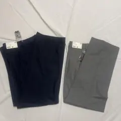 Mサイズ2枚セット タックワイドパンツ 丈長め　グレー・ネイビー　UNIQLO