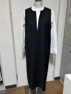 DOUXARCHIVES サマーウール調ジャンパースカート　黒　Ｆサイズのサムネイル