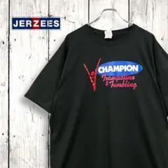 ジャージーズ★Tシャツ★2XL★黒★トランポリン★両面テックロゴ★古着のサムネイル