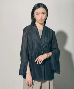 【美品】パブリックトウキョウ メッシュ ノーカラー ジャケットのサムネイル
