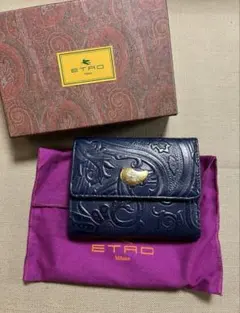ETRO コインケース 財布 L字ラウンドファスナー レザー ペーズリー型