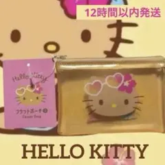 新品　HELLO KITTY フラットポーチ S 日焼けキティー　クリアポーチのサムネイル