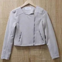 ロイヤルパーティ ライダース風ジャケット ベージュ 秋 ポリエステル　フェイク