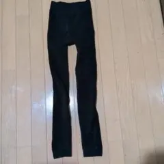 ブラック レギンス 裏起毛タイプ ストレート裾M−Lサイズ