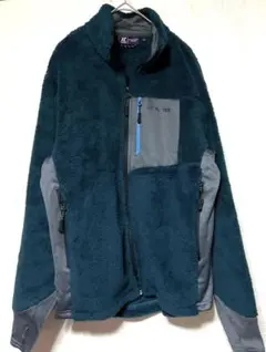 TULTEX ボアフリースジャケット ダークグリーン&グレー