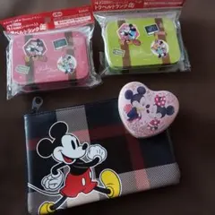 ミッキーマウス フラットポーチと缶セット