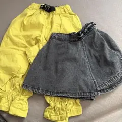 イエロー・グレー ハーフパンツ 2点セット　manina バースデイ