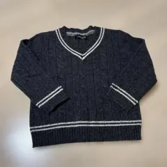 COMME CA ISM グレー Vネックニット110A