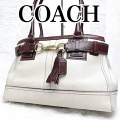 COACH コーチ ハンプトンズ トートバッグ オールレザー　ゴールド金具